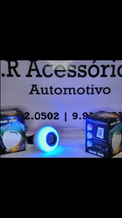 Lâmpada led Rgb com controle pra reproduzir várias cores e músicas aceito cartão!