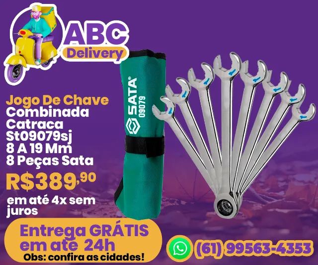 Jogo De Chave Combinada Catraca 8 A 19 Mm 8 Peças Sata St09079sj