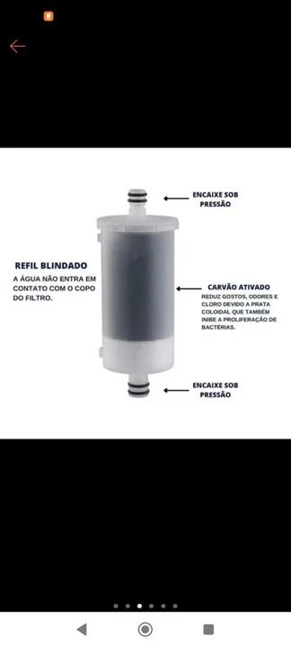 Refil Filtro de água sem rosca para purificador - Foto 3