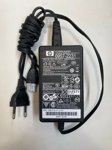 Fonte Carregador Impressora Hp Original Plug Cinza Usado. 