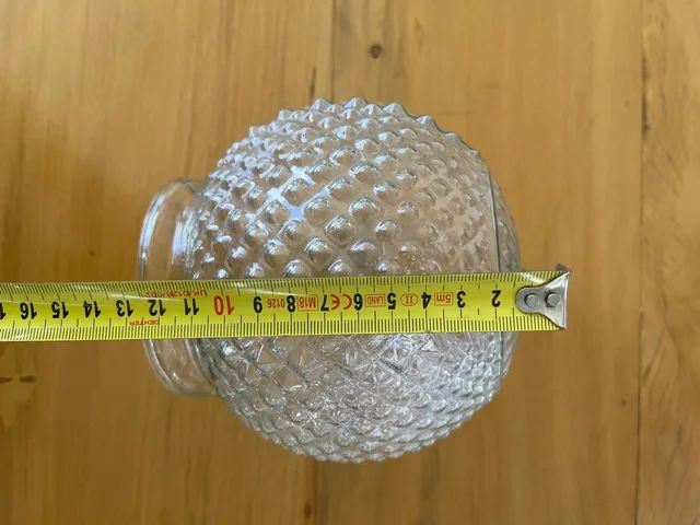 Globo Lustre Vidro Redondo Bico de Jaca Antiguidade - Foto 3