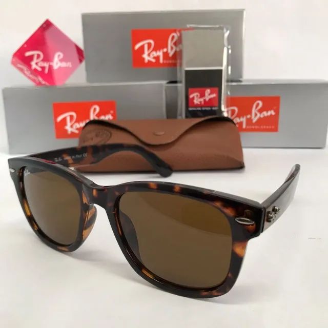 Óculos Wayfarer Tartaruga Lentes de cristal - Foto 4