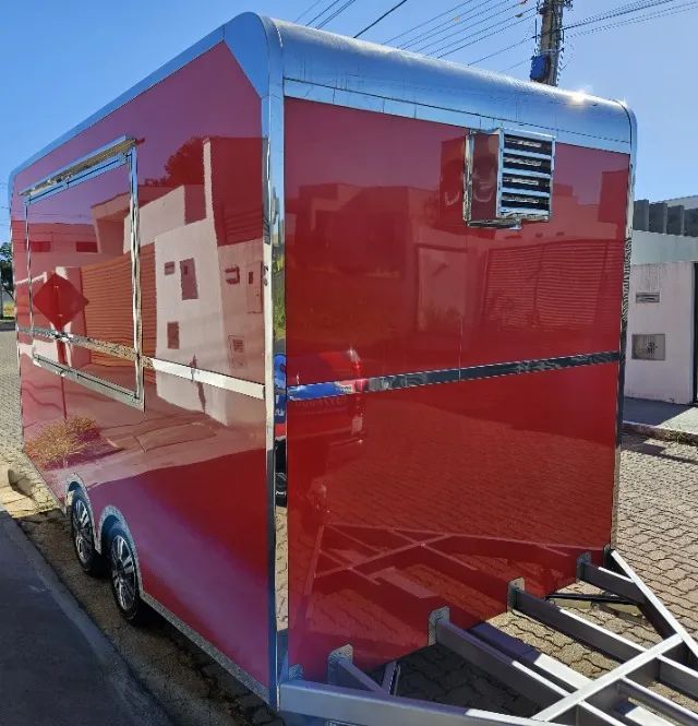 Food Trailer Novo 0 KM 23/23 4x2 metros trucado com freio todo em ACM e INOX - Foto 3