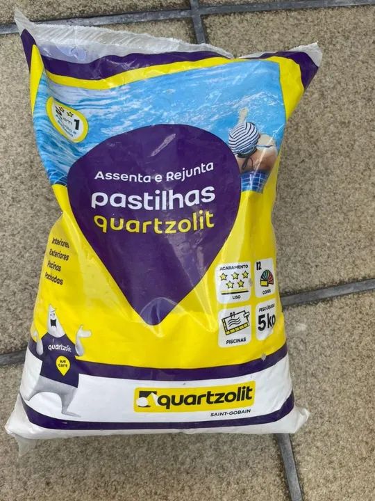 Argamassa Para Pastilha Branco 5kg Quartzolit - Foto 2