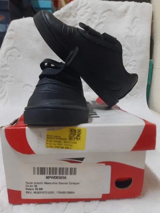 Tênis Infantil Unissex | Marca Hard | Modelo Colegial c/ velcro | N°29 Cor Preto Original - Foto 3