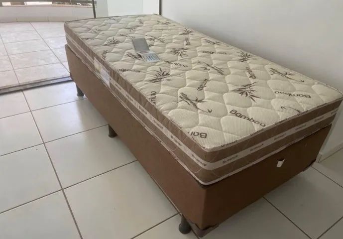 Cama box solteiro (colchão d33 e base)
