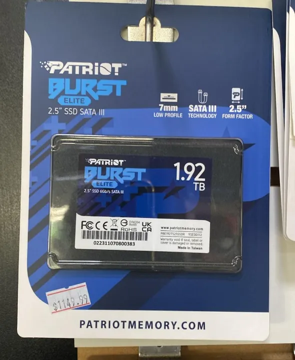 SSD 1,92TB Patriot Burst Elite 2.5" Expansão de Armazenamento Rápido SATA III Loja Coimbra
