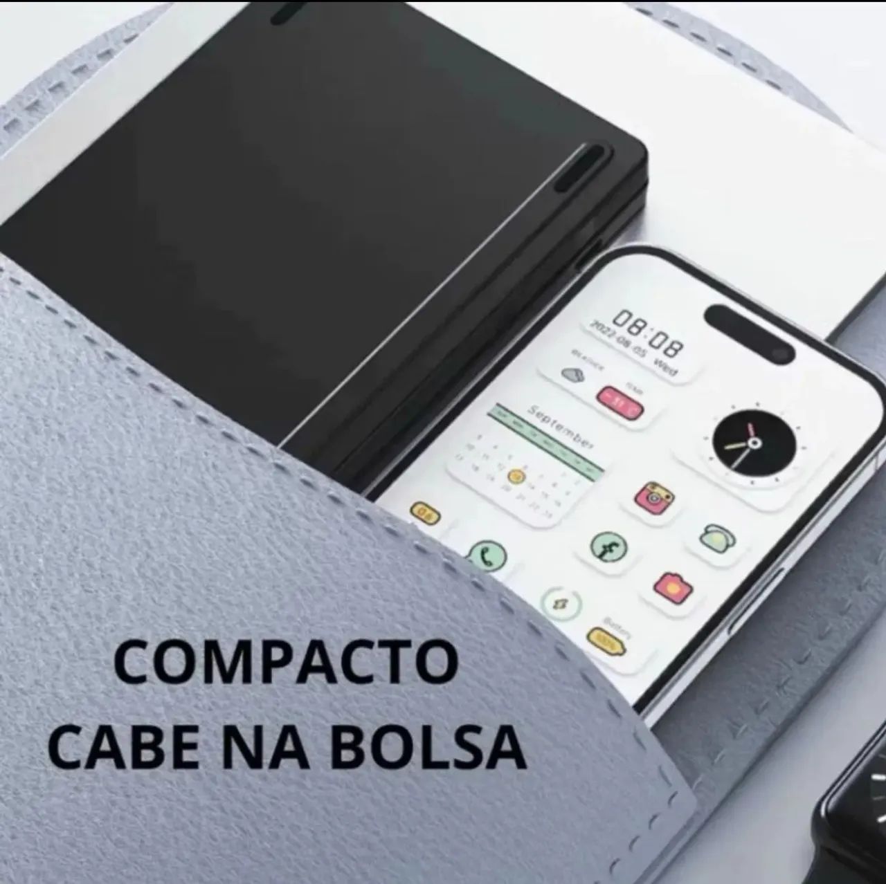 Mini Teclado Dobrável  Para Celular e Tablet Bluetooth portátil - Foto 2