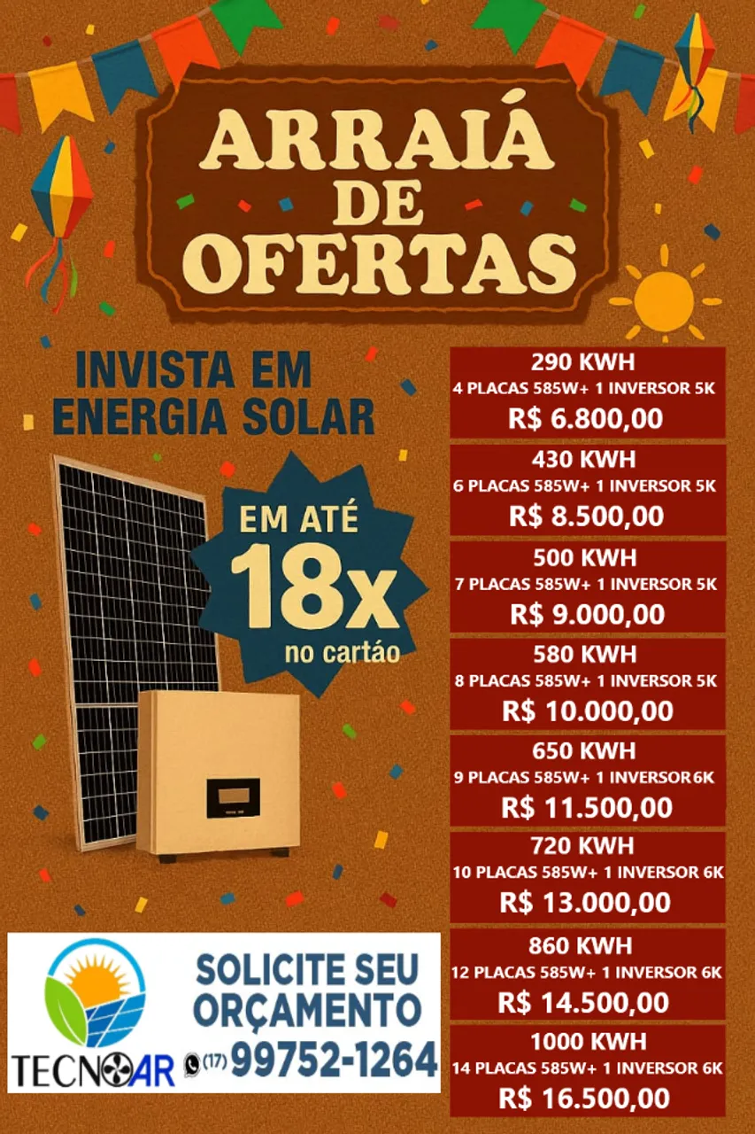 promoção de energia solar a pronta entrega