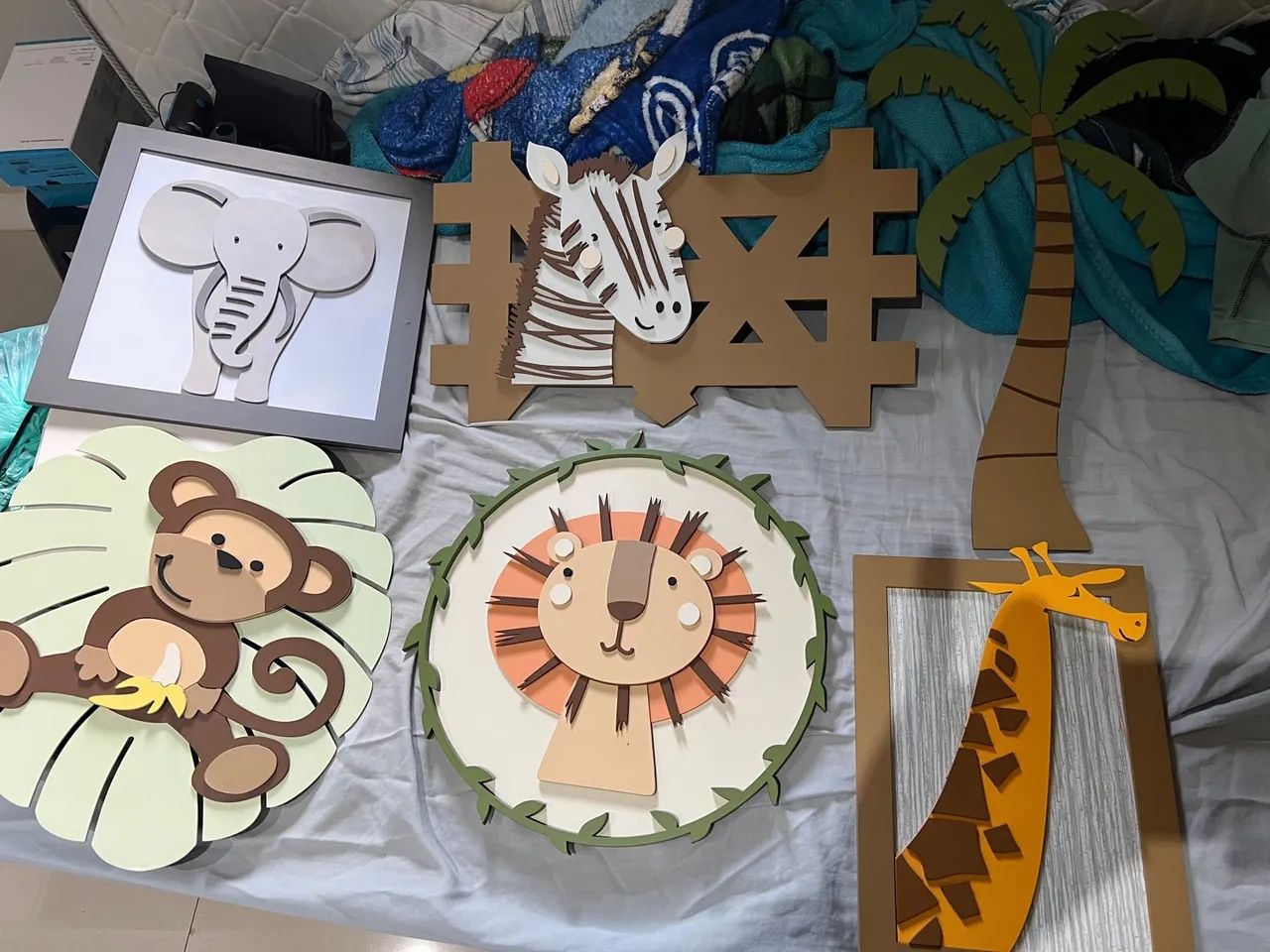 Kit Decoração Safari em MDF - Animais da Selva