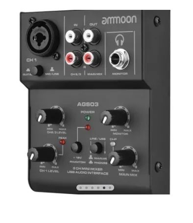 Mesa e Interface de Mixagem Ammoon Ags03 com 3 Canal - Foto 4