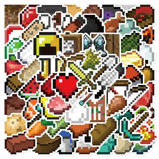 Kit 120 Adesivos de Minecraft - Pcs Peças Unidades Ferramentas de Pixel - Foto 6