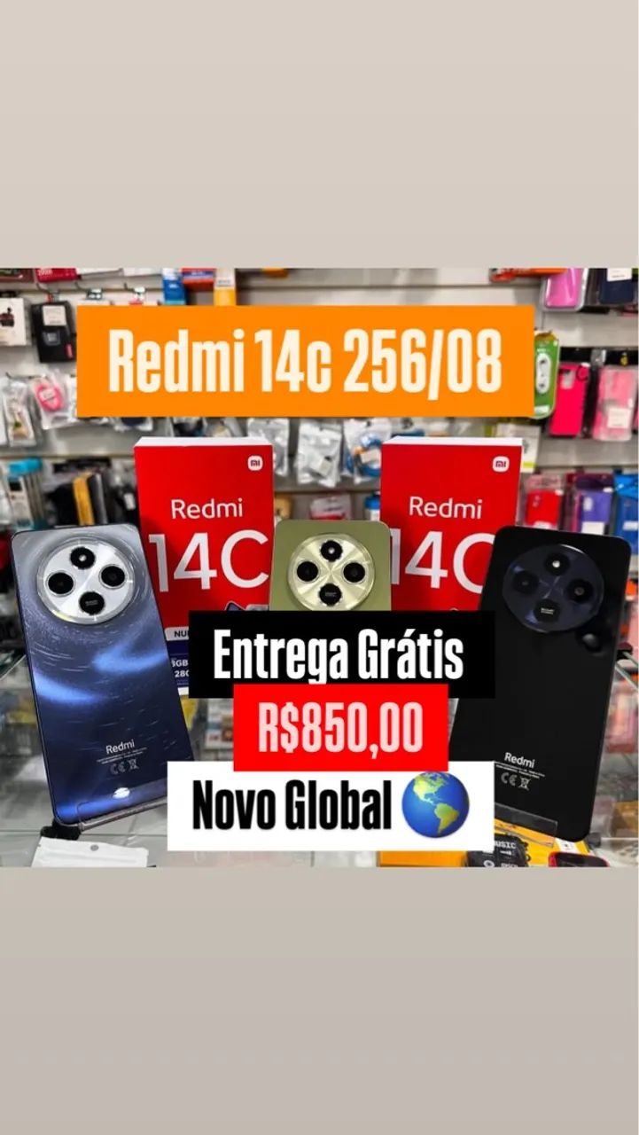Celular Redmi 14c 256Gb+08 Novo Oferta Sexta Dia Das Mamães 