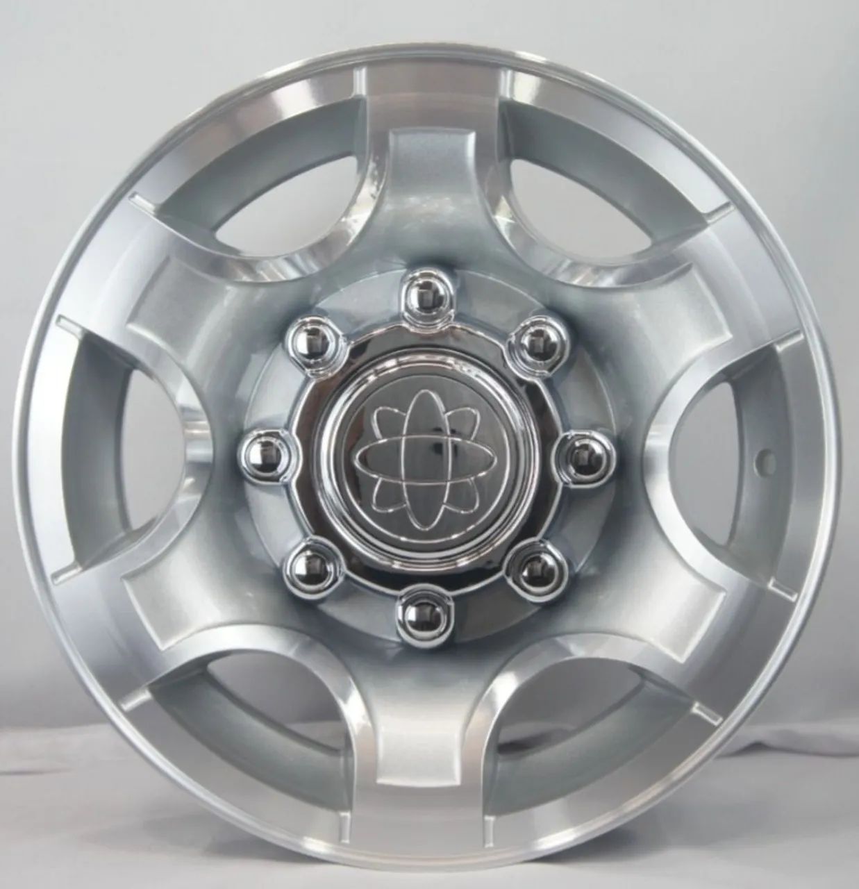 Rodas de Liga Leve aro 16 Diamantada dom Prata Ford F250 Novas 8 furos