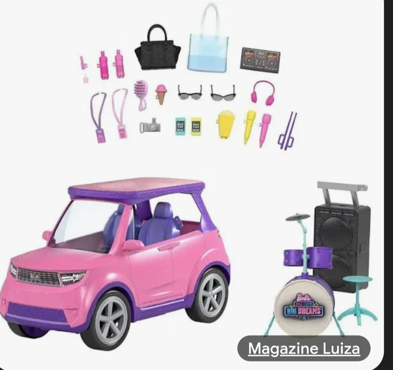 Barbie Big City Big Dreams - Carro e Acessórios