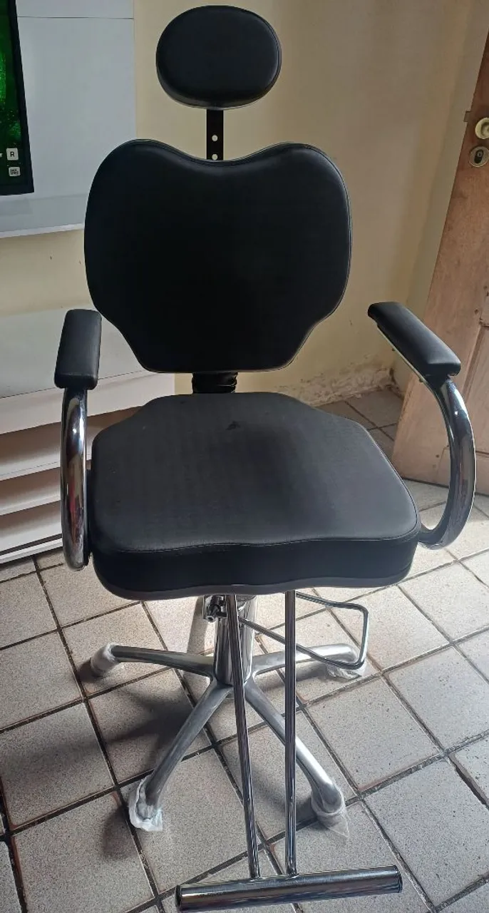 Cadeira de Cabeleireiro, Barbearia Profissional com Apoio de Cabeça