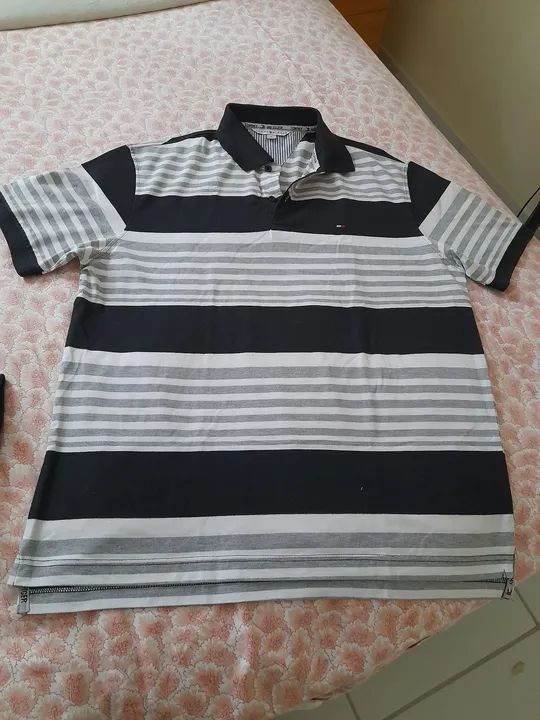 Polo Tommy Hilfiger - Azul e Preto - Foto 2