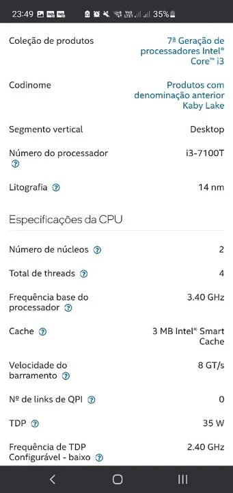 Vendo I3-7100T  230 - Foto 2
