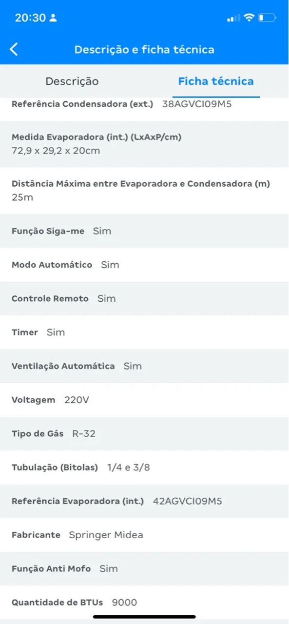 Ar Condicionado Split Inverter 9000 BTUs Springer Midea Xtreme Save Connect High - Foto 3