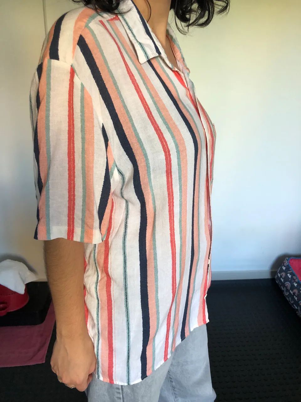 Camisa listrada Baw, tamanho M - Foto 4