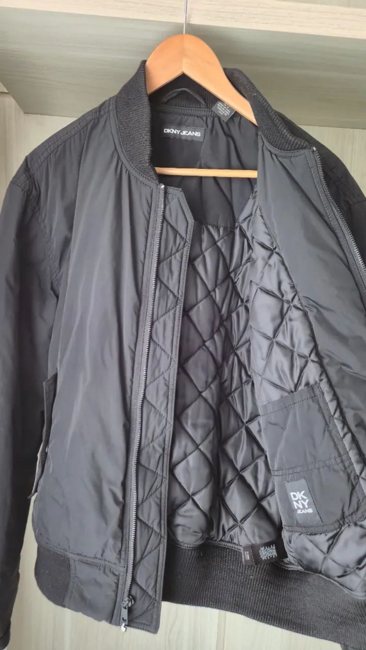 Jaqueta DKNY Jeans Bomber cor Preta Tamano G - Foto 4