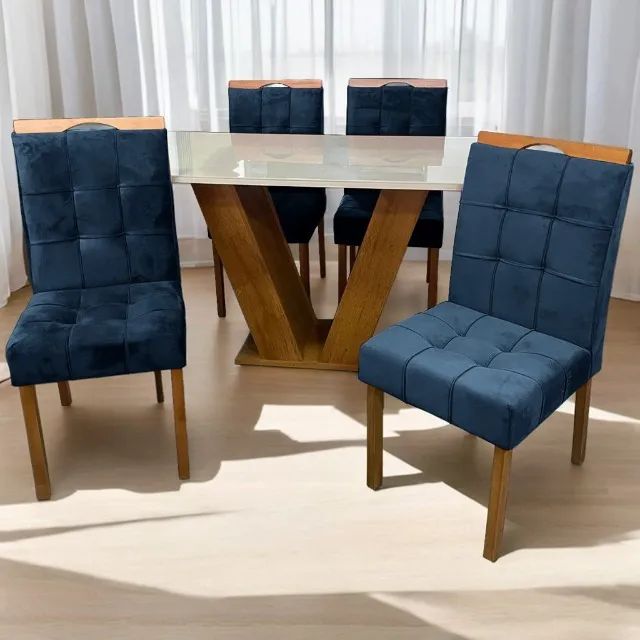 Mesa de Jantar Classic 1.20×0.80 Com 4 Cadeiras- Entrega Rápida - Foto 2