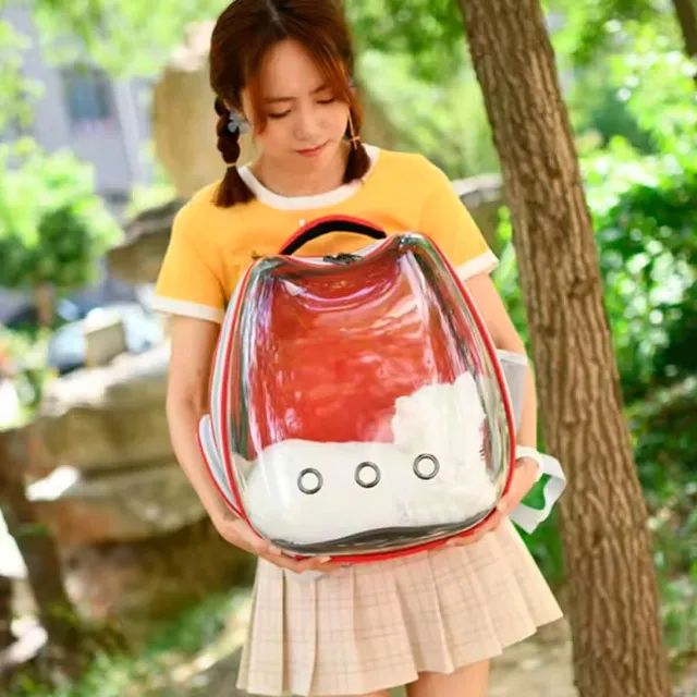 Mochila Pet Mochila Transporte Cão e gato Transparente Produto Novo Envio por Correios - Foto 5
