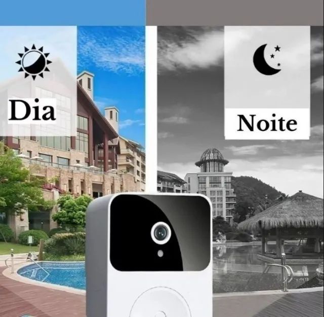Campainha com câmera de vídeo porteiro sem fio wi-fi vê pelo celular - Foto 6
