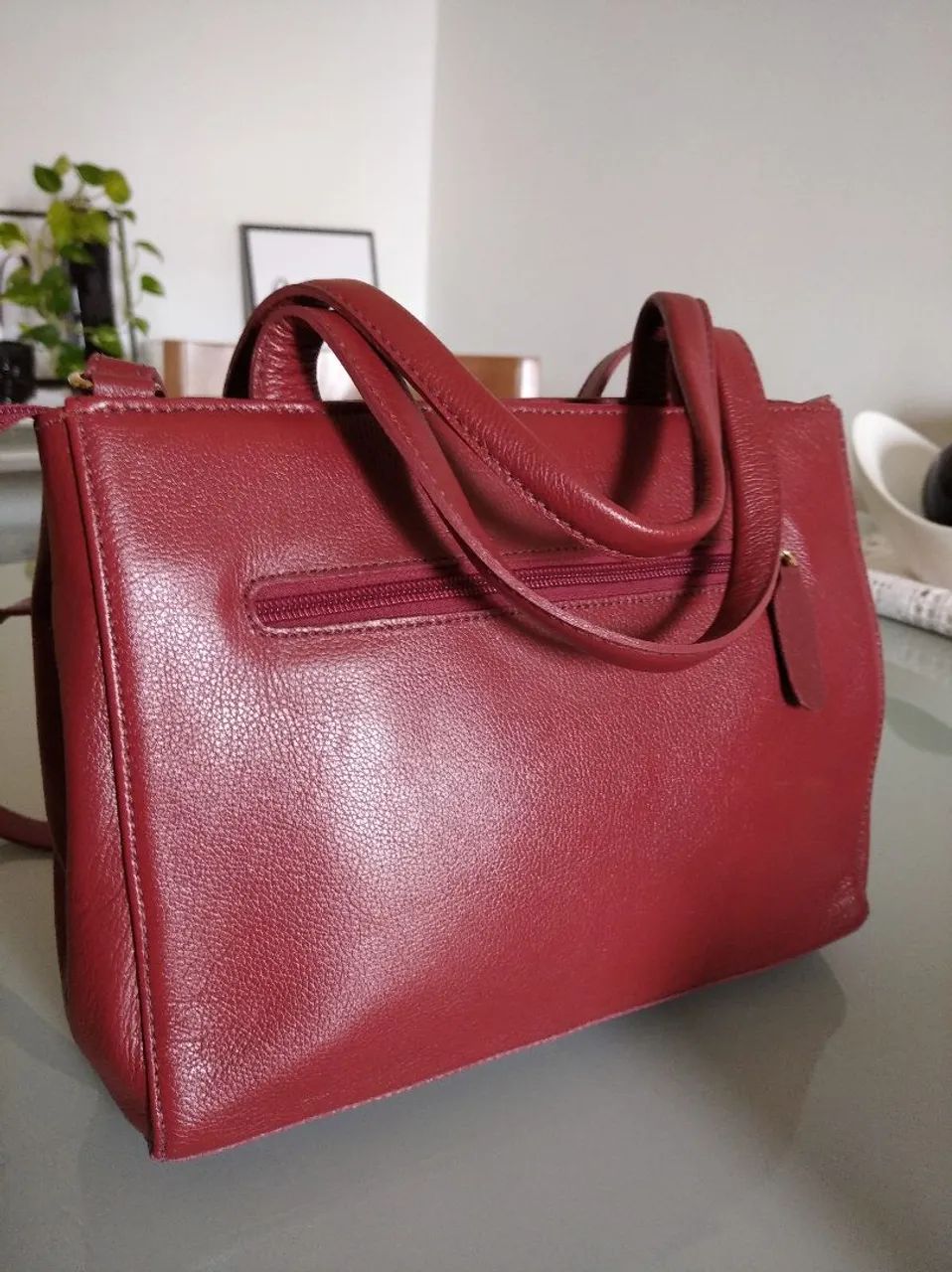 Bolsa vermelha de couro Original EduBolsas - Foto 2