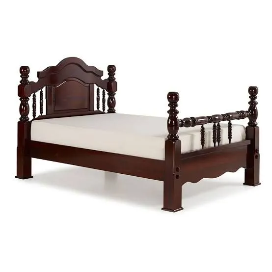 Cama de madeira maciça com cabeceira e pé