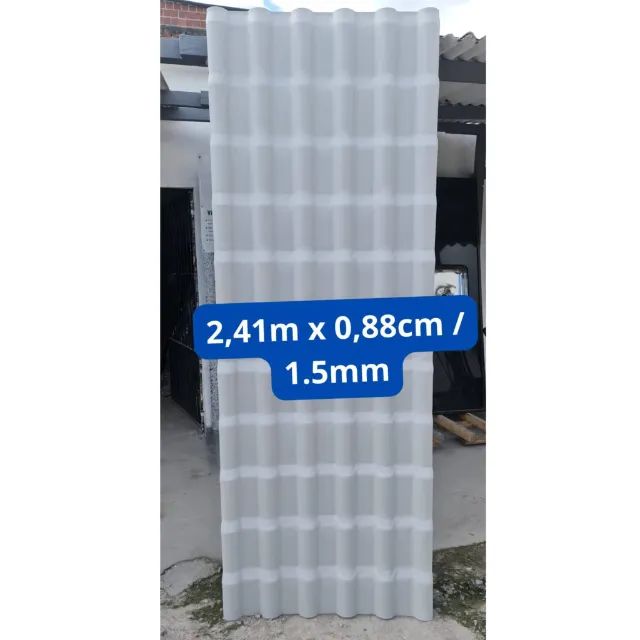 Telha PVC Cinza Plan - 2,41m x 0,88cm / 1.5mm