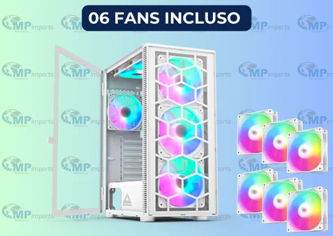 Loja MP Imports: Gabinete Gamer Montech X3 Glass, Mid Tower, White, ATX, 6 Fans, Vidro - Foto 3