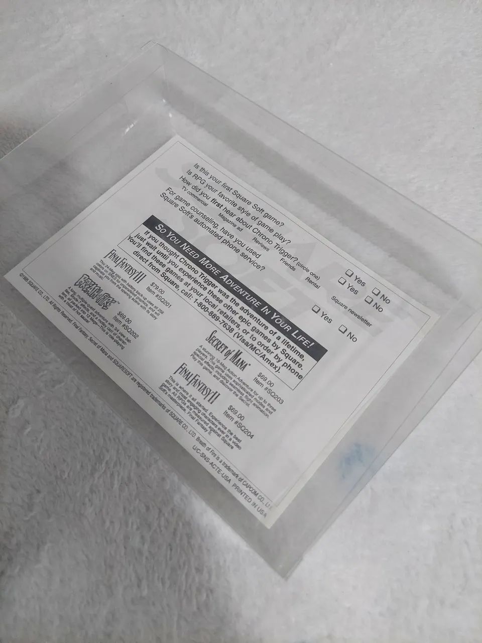 Cartão de Registro  Square Soft chrono Trigger  - Foto 3