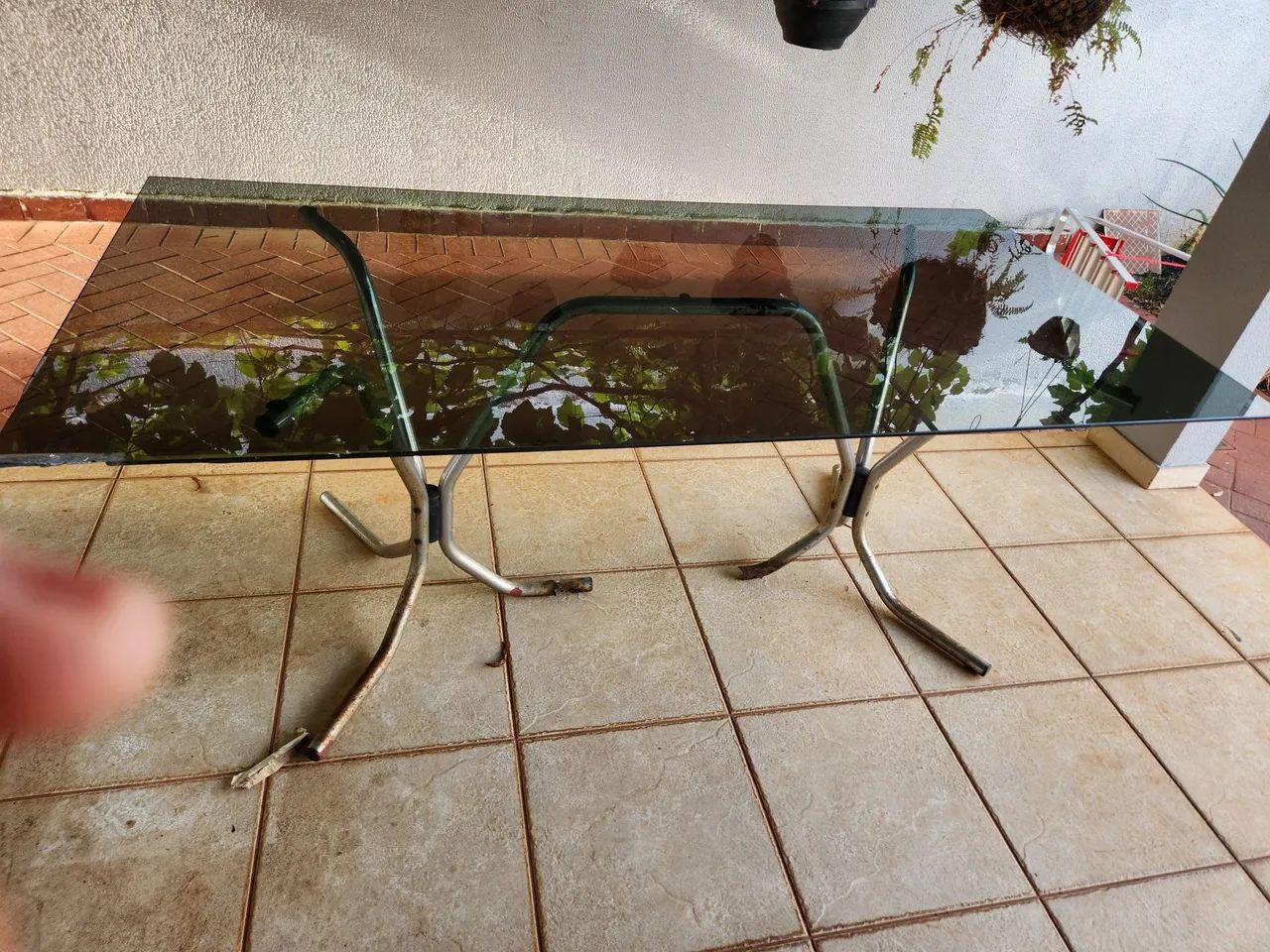 Mesa vidro fumaça 1.80