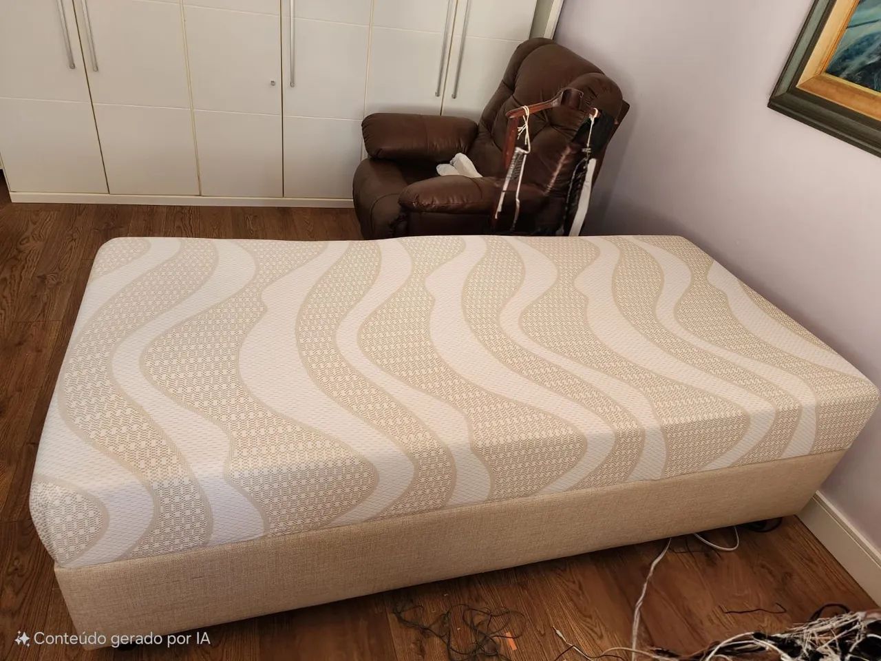 Cama Articulada Motorizada Century bege com grades laterais  - Foto 4
