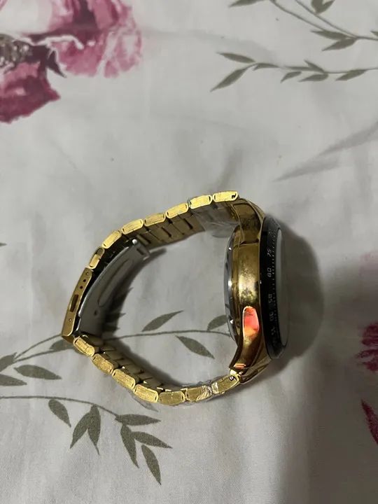 Relógio Masculino Dourado com Mostrador Esquelético - Foto 2