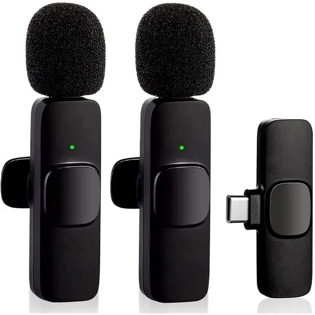 Microfone De Lapela Sem Fio Duplo Profissional Gravação Usbc Ou Lightning - Foto 2