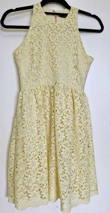 Vestido Zara  renda guipir amarelo - Foto 2