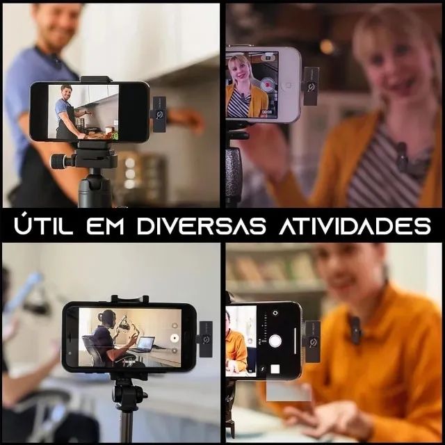 Microfone De Lapela Sem Fio Duplo Profissional Gravação Usbc Ou Lightning - Foto 3