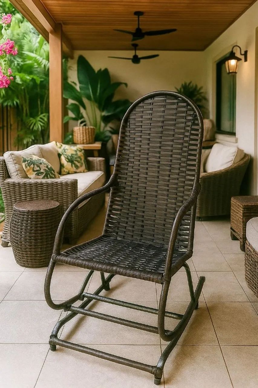 Cadeira de balanço fibra sintética 