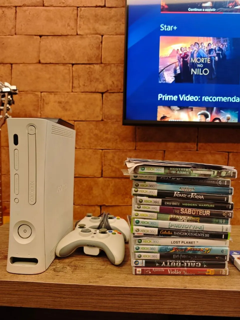 Xbox 360 + Jogos + 2 Controles + Arma Sniper