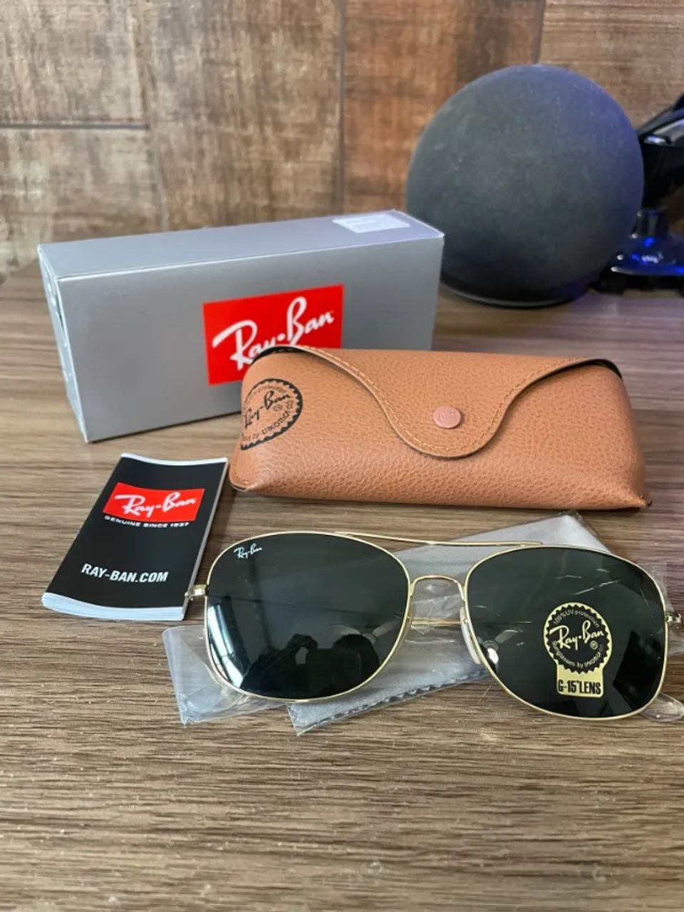 Óculos de Sol Ray-Ban Ouro Tam 57 - Foto 4