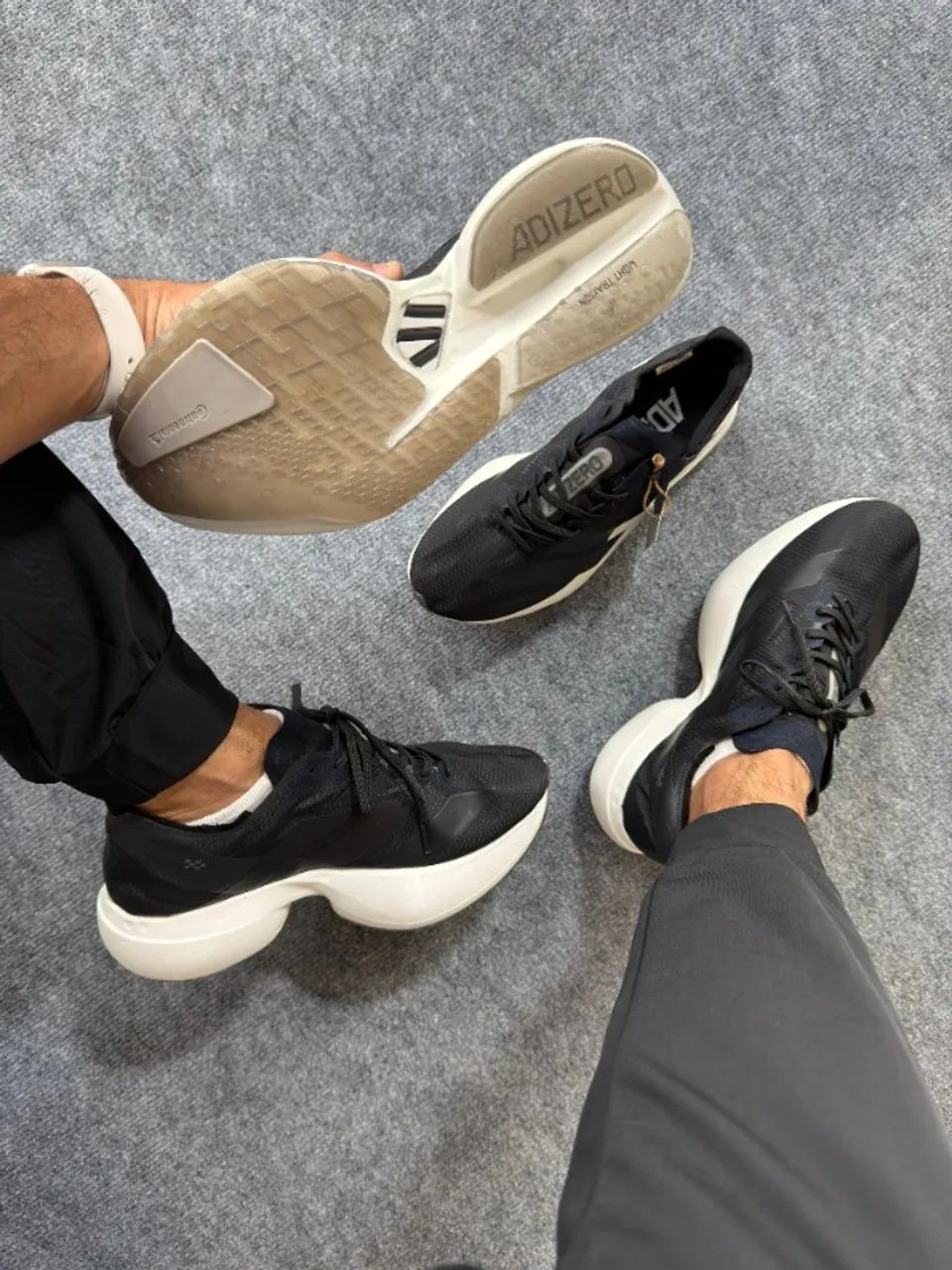 Tênis Adidas Adizero Evo SL White/Black Masculino Couro - Foto 3