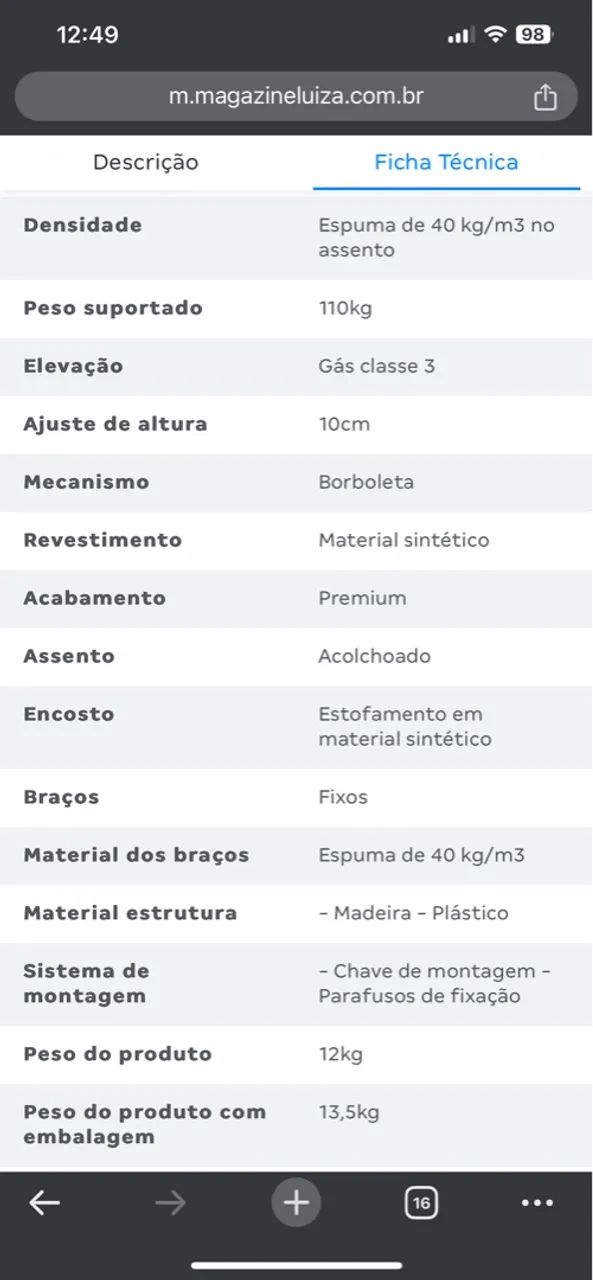 Cadeira Gamer Otello Preta e Vermelha - Foto 3