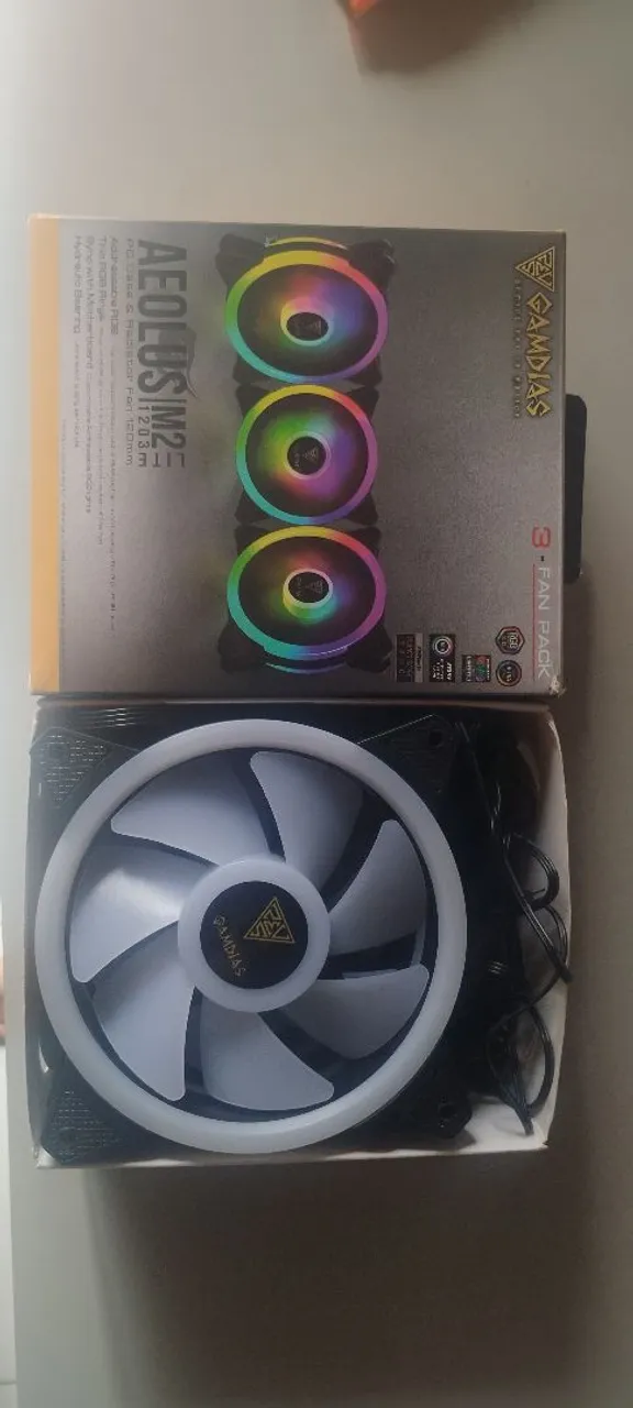 Kit 3 Ventoinhas Gamer RGB Gamdias Aeolus M2 120mm