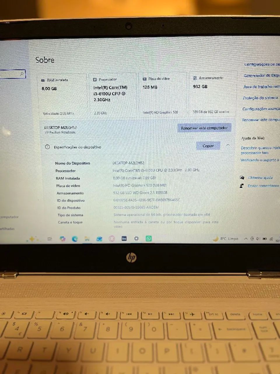 Notebook HP Pavilion | Core i3 | 8GB RAM | SSD 1TB  - Foto 2