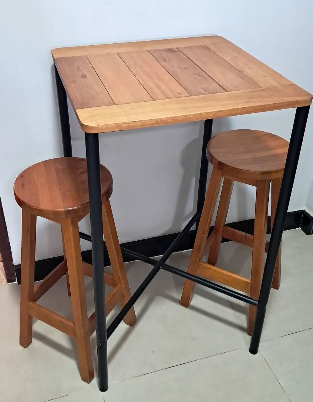 MESA ALTA 60 CM X 60 CM Madeira - Foto 4