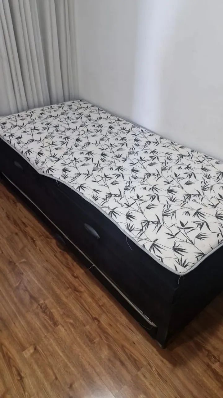 Cama SOLTEIRO box Baú - Com cama auxiliar