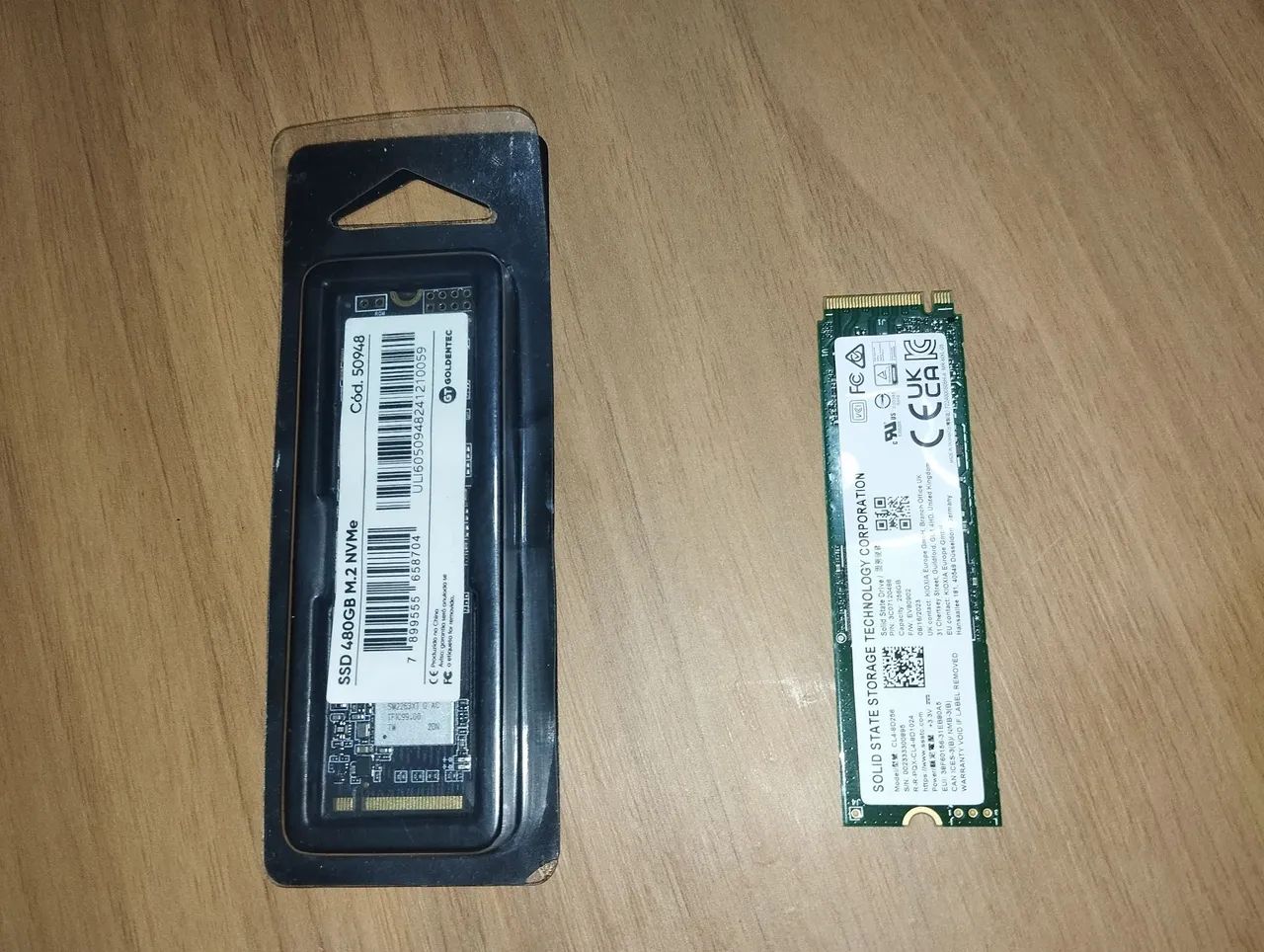 Kit com 2 SSD - NVme 256 GB e NVme 480 GB