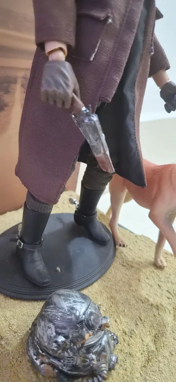 Ghoul fallout custom com diorama e cachorro, tipo hot toys, sideshow, Marvel,  - Foto 4